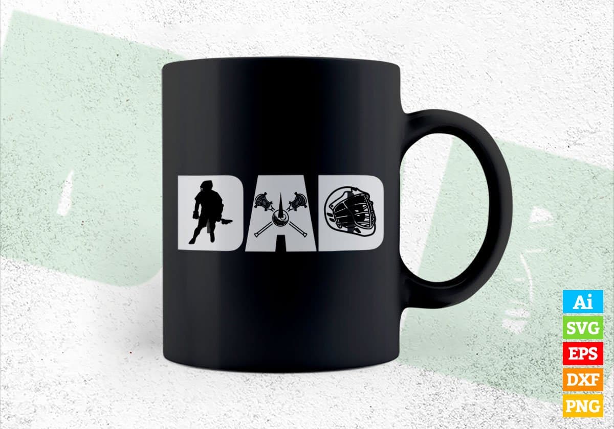 Lacrosse Dad Editable Vector T-shirt Design in Ai Svg Png Files