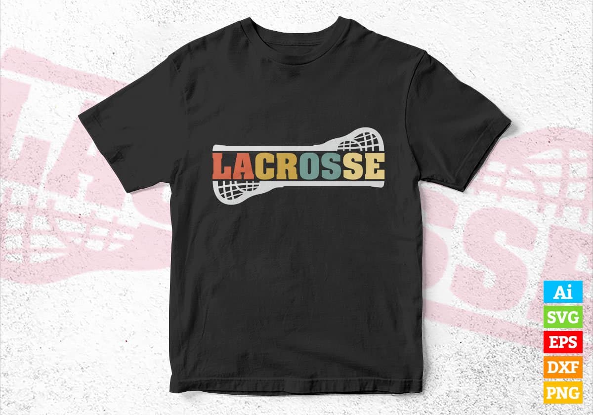 Lacrosse Editable Vector T-shirt Design in Ai Svg Png Files