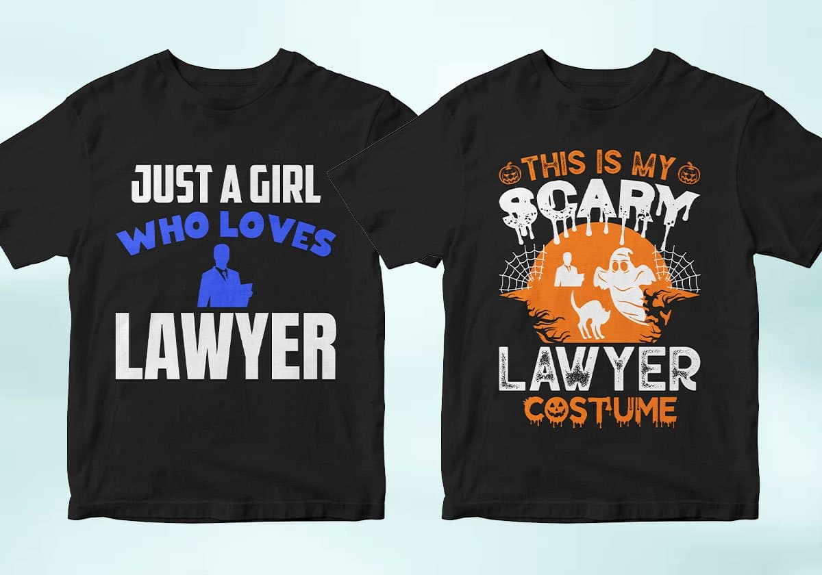 Lawyer 25 Editable T-shirt Designs Bundle
