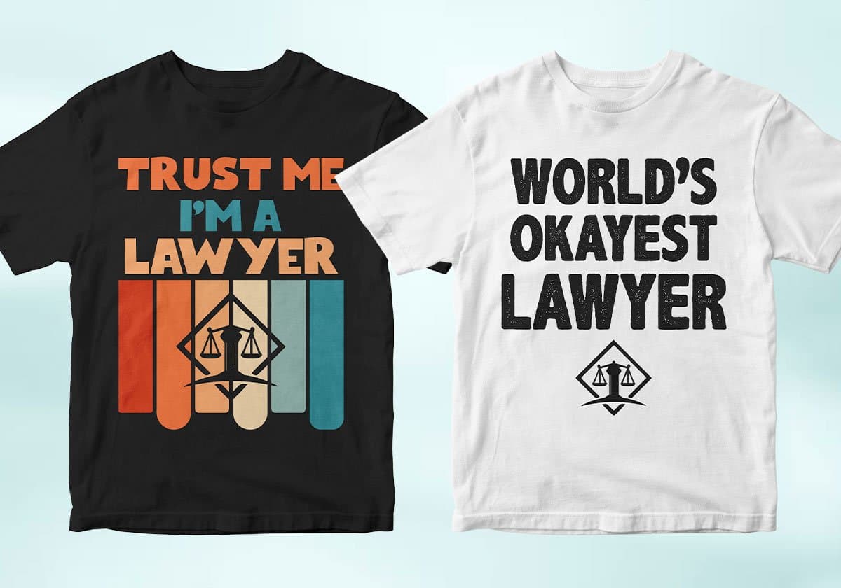 Lawyer 25 Editable T-shirt Designs Bundle