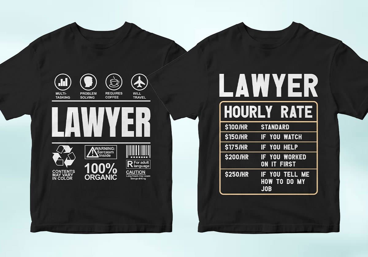 Lawyer 25 Editable T-shirt Designs Bundle