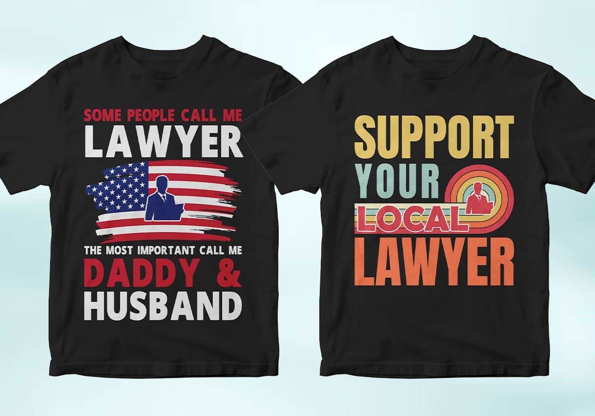Lawyer 25 Editable T-shirt Designs Bundle