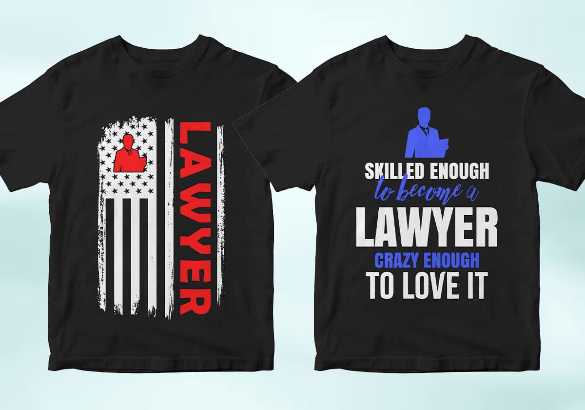 Lawyer 25 Editable T-shirt Designs Bundle