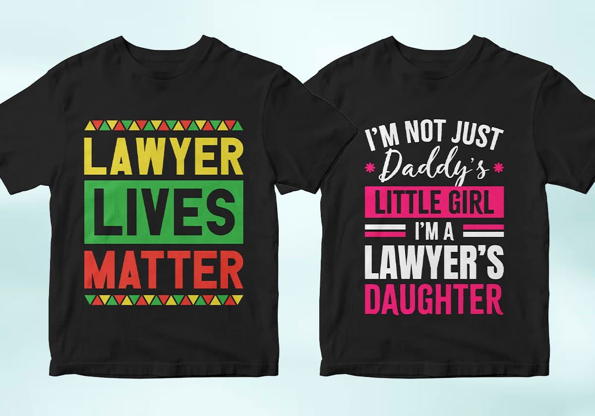 Lawyer 25 Editable T-shirt Designs Bundle