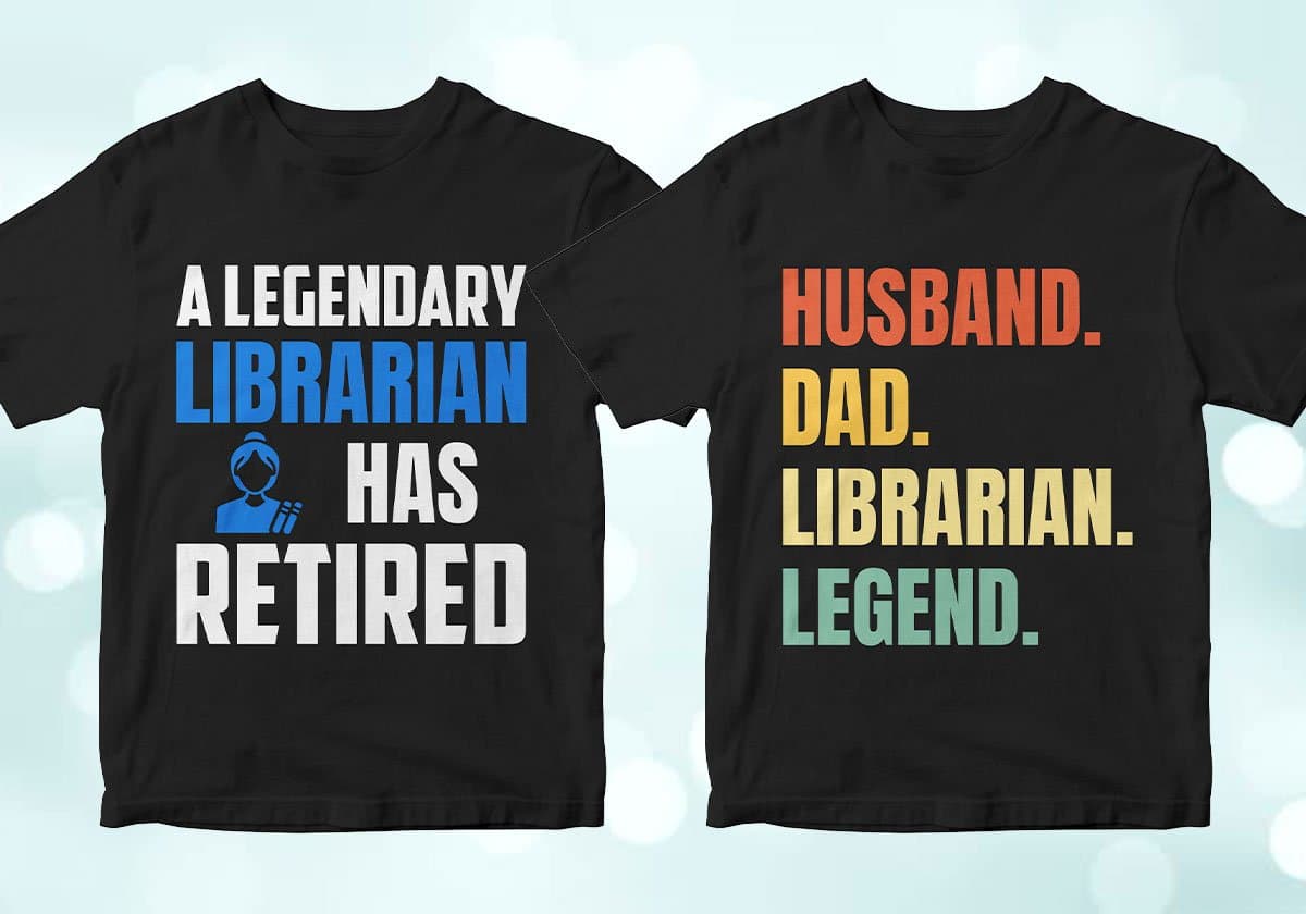 Librarian 25 Editable T-shirt Designs Bundle
