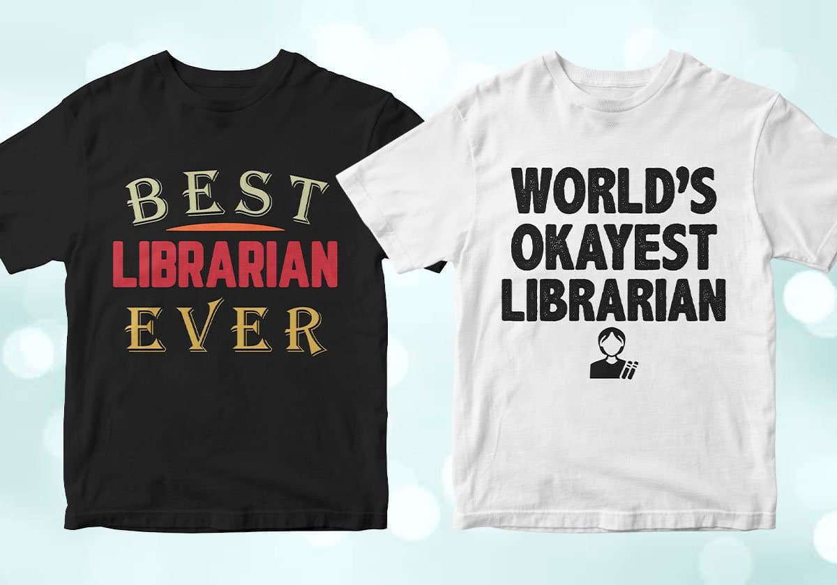 Librarian 25 Editable T-shirt Designs Bundle