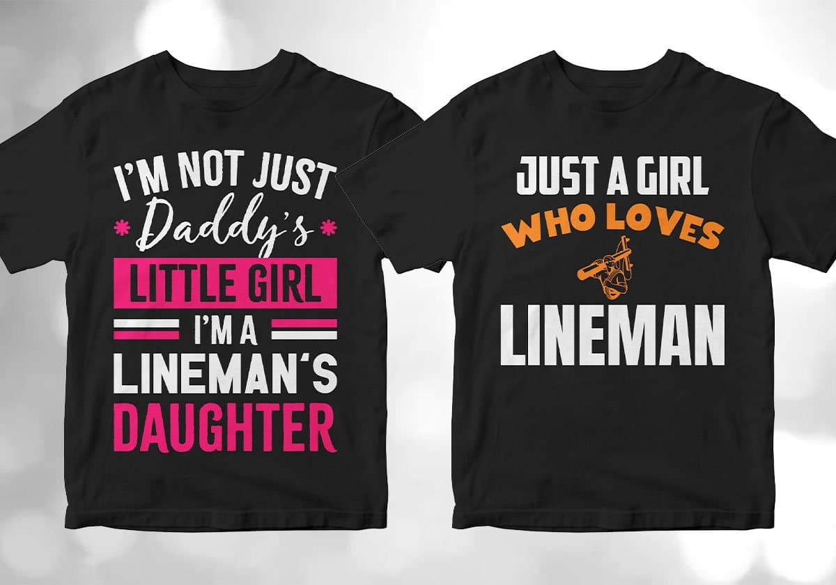 Lineman 25 Editable T-shirt Designs Bundle