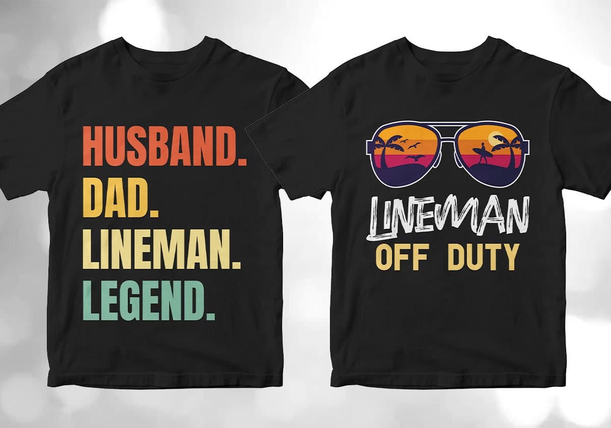 Lineman 25 Editable T-shirt Designs Bundle
