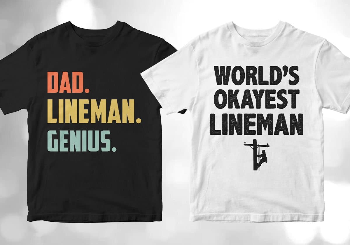 Lineman 25 Editable T-shirt Designs Bundle