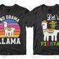 Llama 50 Editable T-Shirt Designs Bundle Part 1