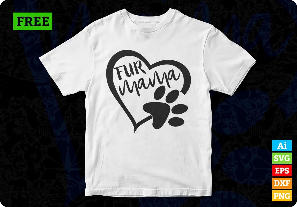 Love Fur Mama Valentine's Day T shirt Design In Svg Png Cutting Printable Files