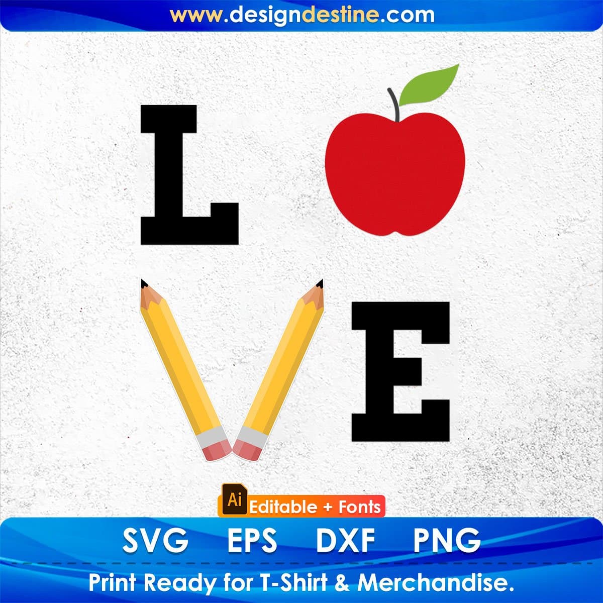 Love Teacher Editable T shirt Design In Ai Png Svg Cutting Printable Files