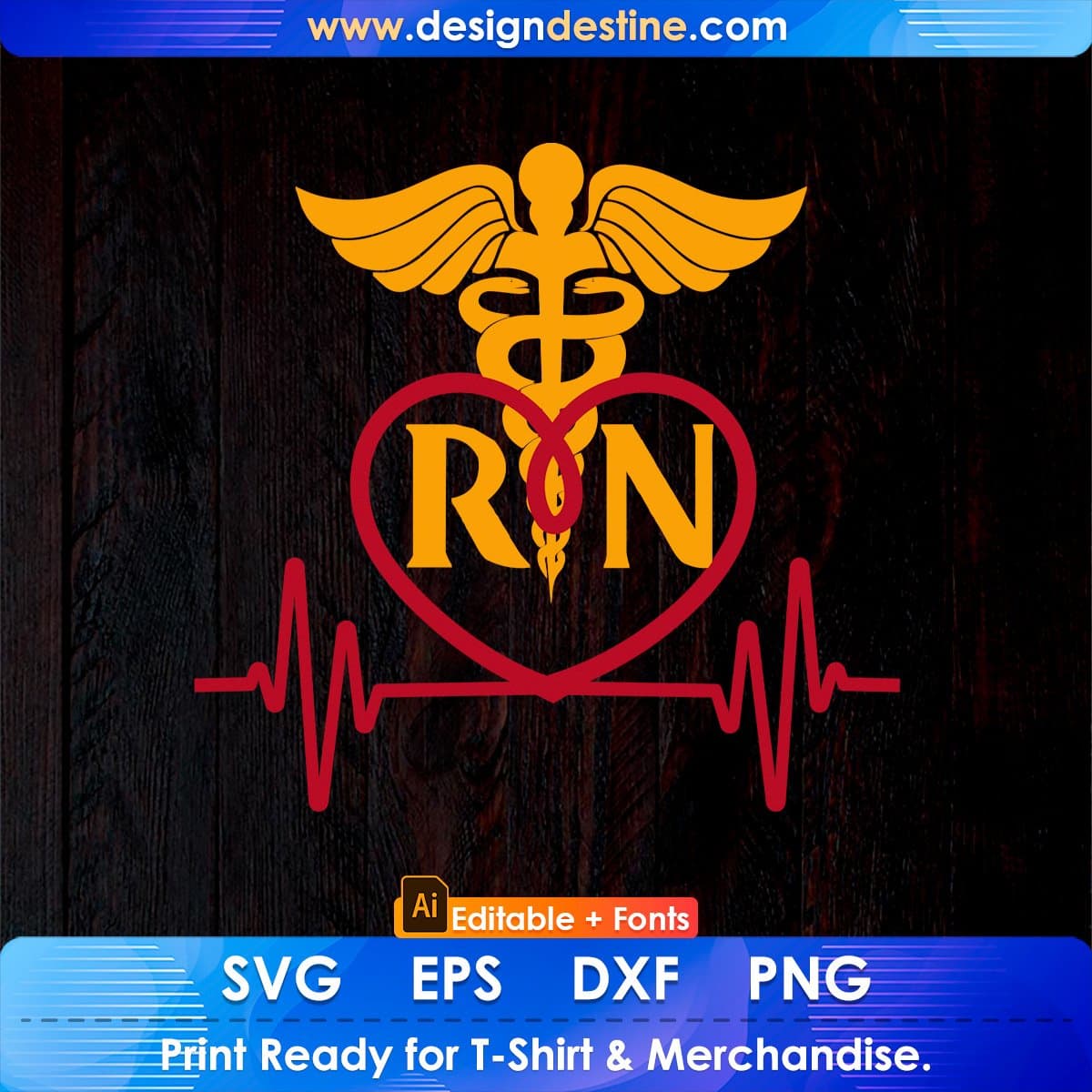 Lovely Rn Nurse Tie Dye Editable T shirt Design In Ai Svg Print Files