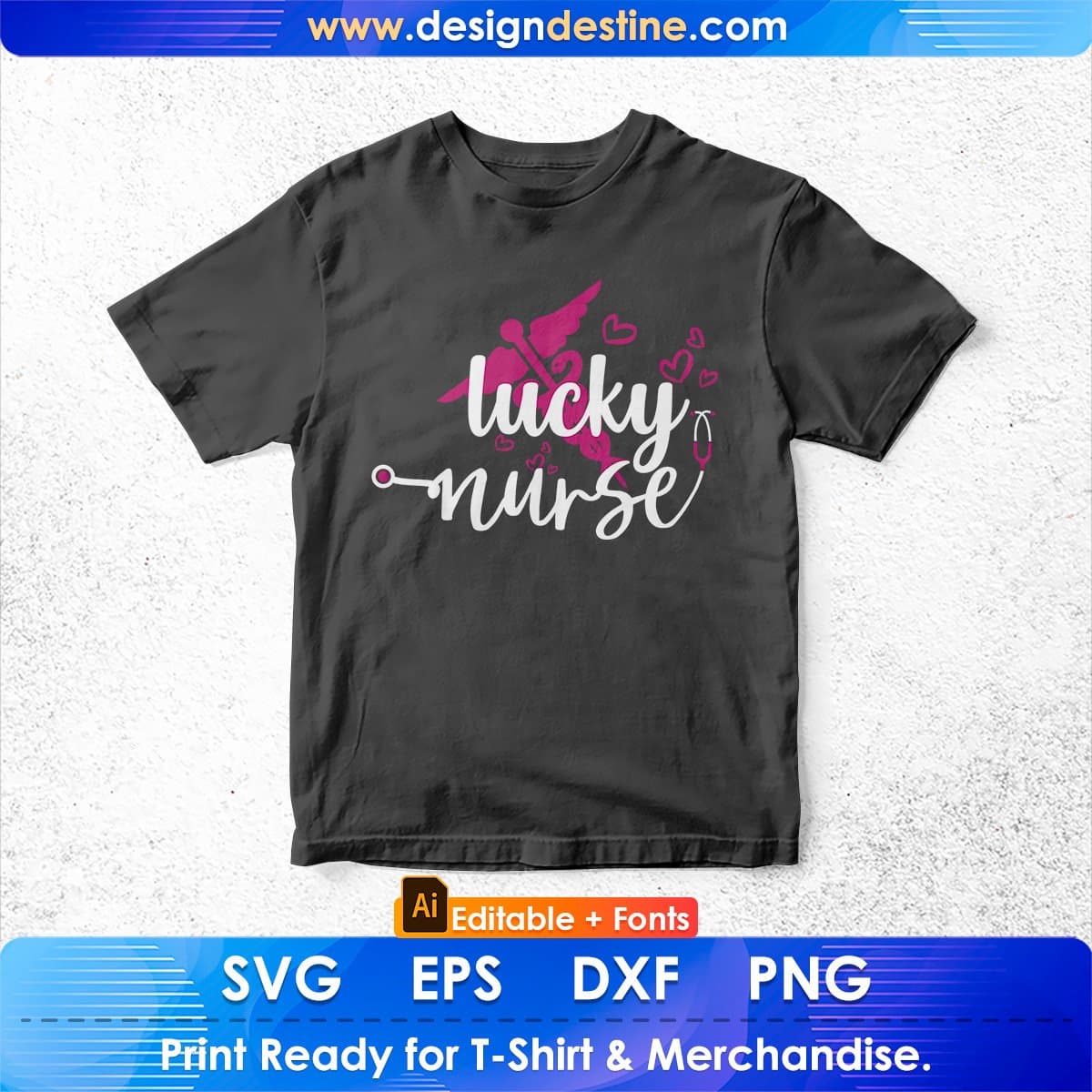Lucky Nurse Symbol St Patty's Day Gift Shamrock Editable T shirt Design In Ai Svg Files