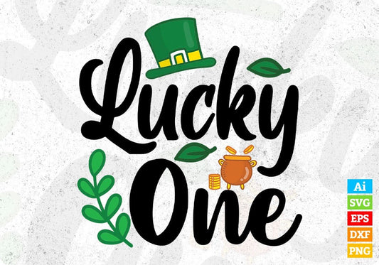 Lucky One St Patrick's Day T shirt Design In Svg Png Cutting Printable Files