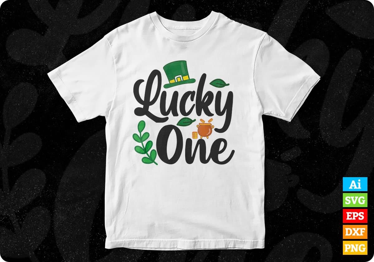 Lucky One St Patrick's Day T shirt Design In Svg Png Cutting Printable Files
