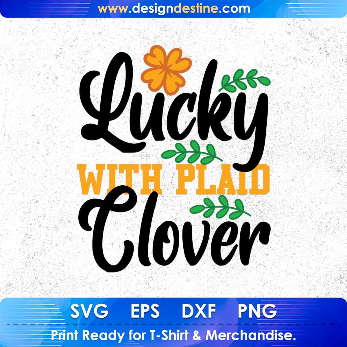 Lucky With Plaid Clover St Patrick's Day T shirt Design In Svg Png Cutting Printable Files