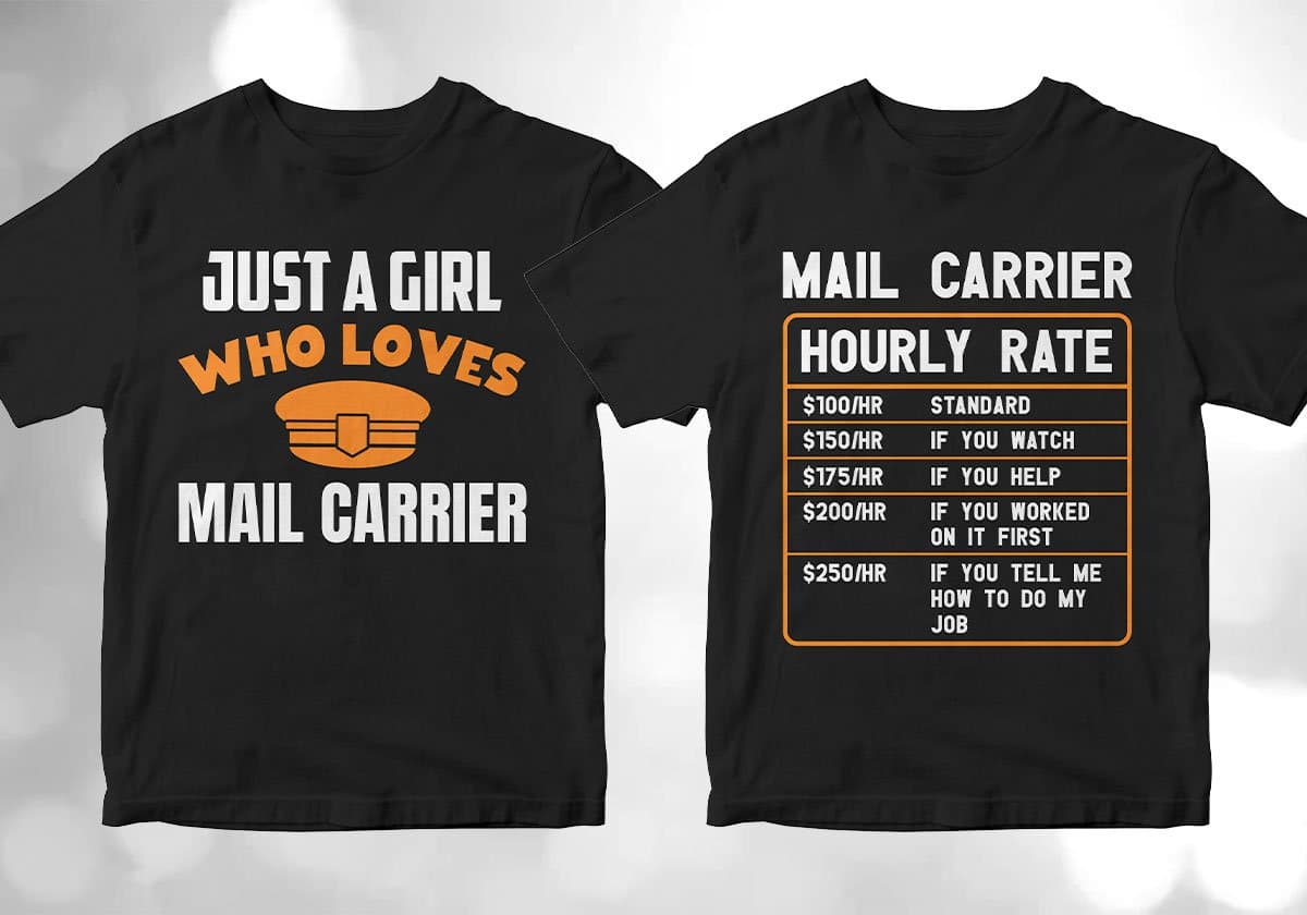 Mail Carrier 25 Editable T-shirt Designs Bundle