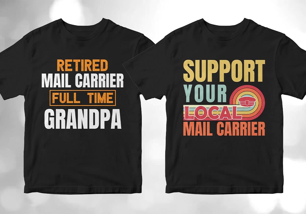 Mail Carrier 25 Editable T-shirt Designs Bundle