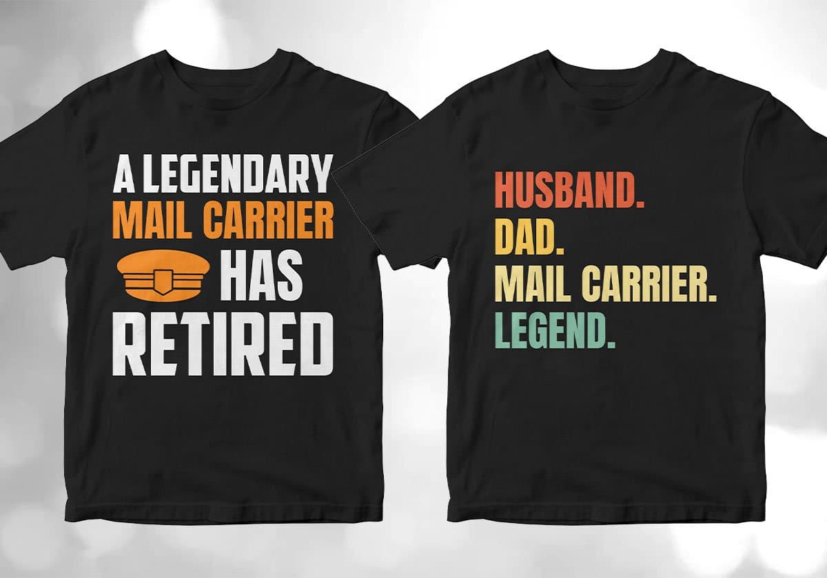 Mail Carrier 25 Editable T-shirt Designs Bundle