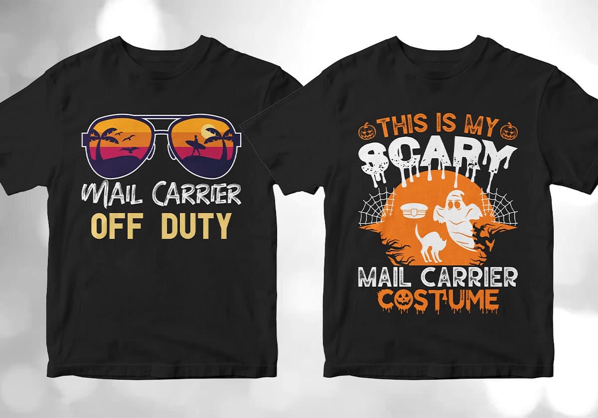 Mail Carrier 25 Editable T-shirt Designs Bundle