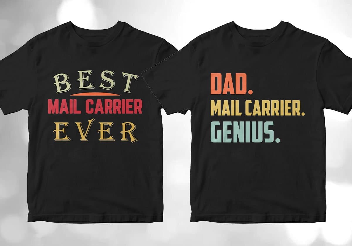 Mail Carrier 25 Editable T-shirt Designs Bundle