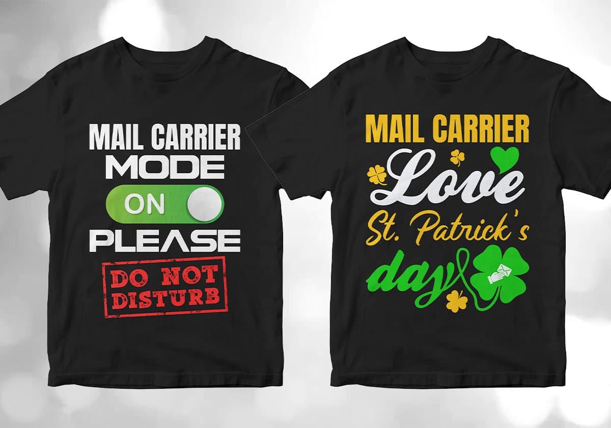 Mail Carrier 25 Editable T-shirt Designs Bundle