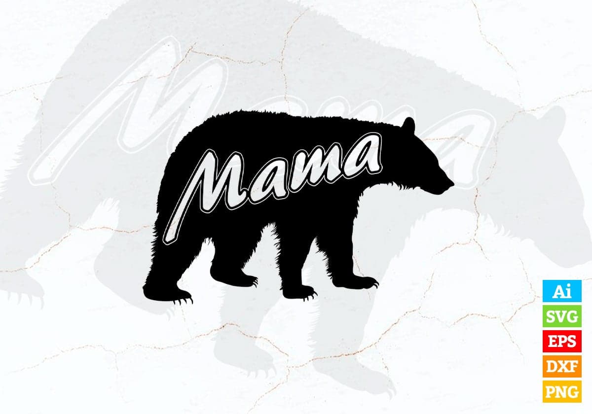 mama bear mothers day word cloud t shirt design 6971289 Vector Art