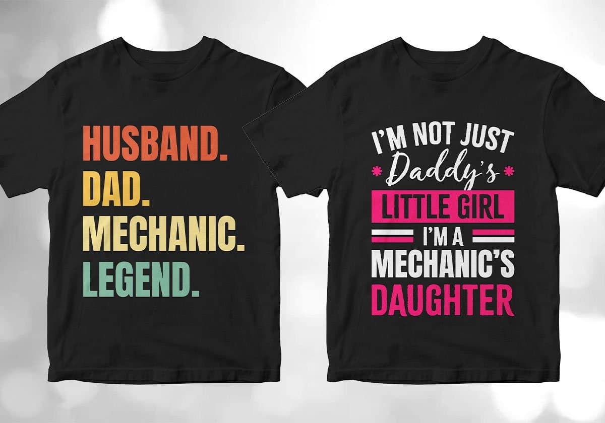 Mechanic 25 Editable T-shirt Designs Bundle