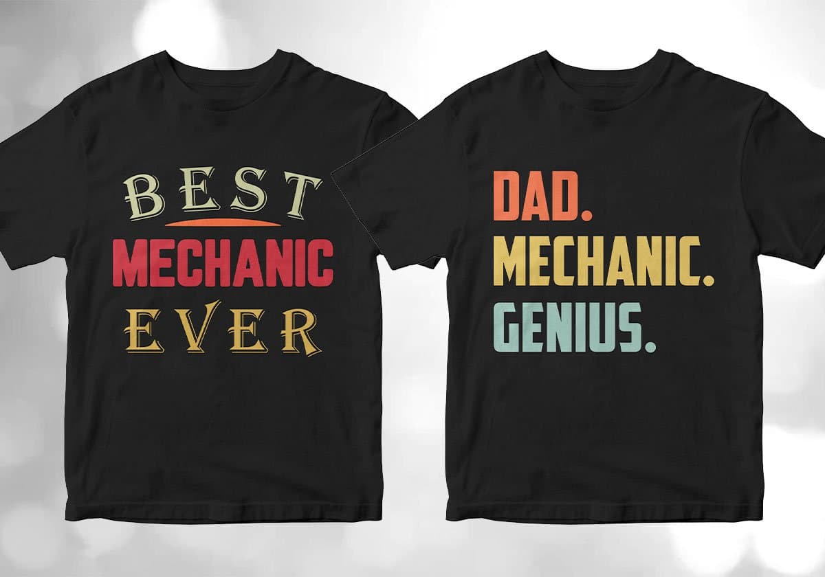 Mechanic 25 Editable T-shirt Designs Bundle