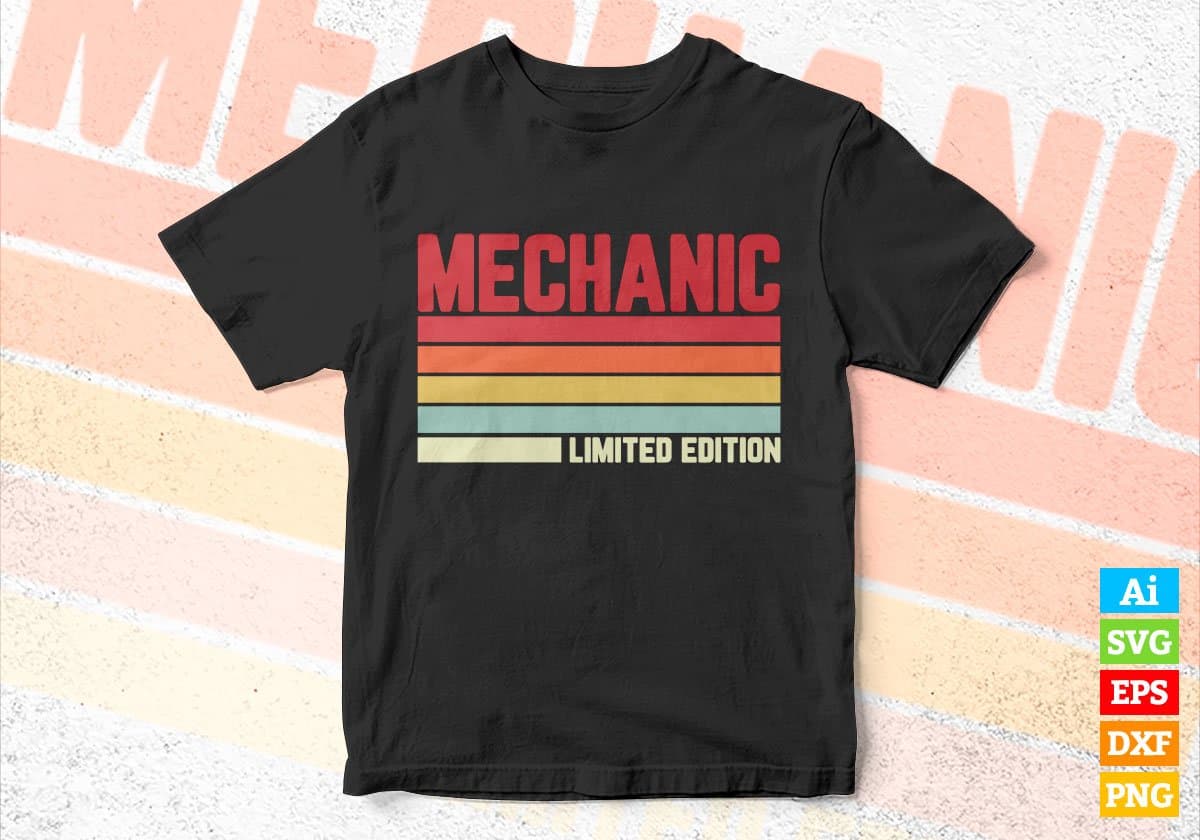 Mechanic Limited Edition Editable Vector T-shirt Designs Png Svg Files