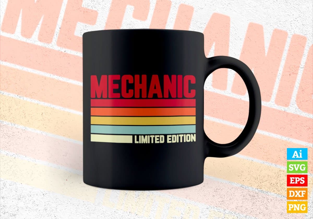 Mechanic Limited Edition Editable Vector T-shirt Designs Png Svg Files
