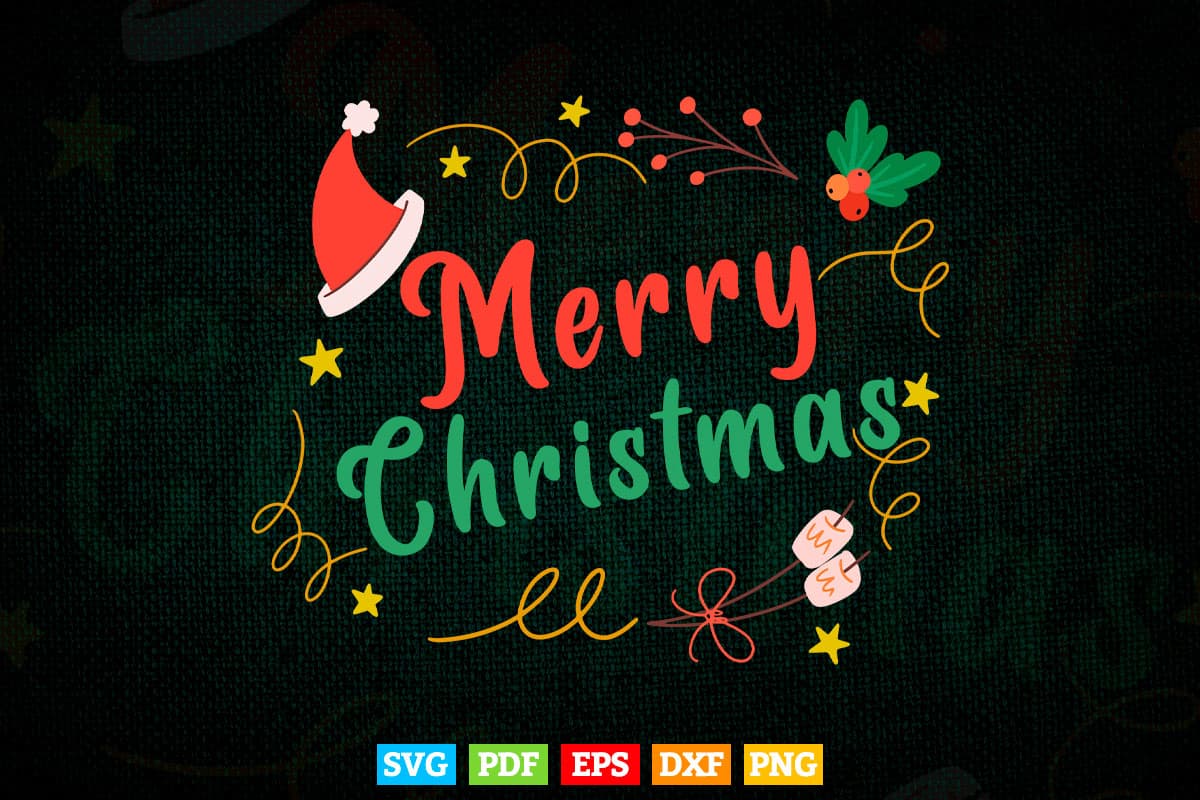 Merry Christmas Gift Winter In Svg Png Files.
