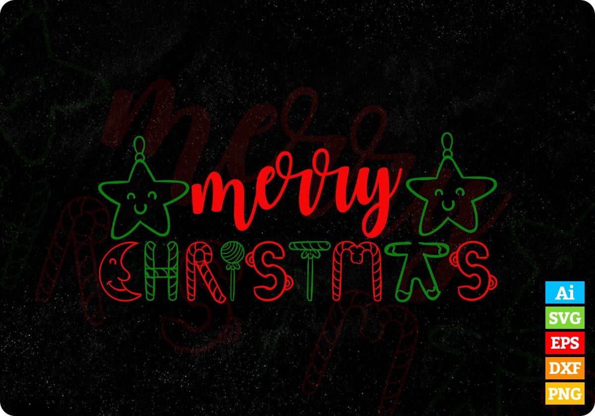 Merry Christmas T shirt Design In Svg Png Cutting Printable Files