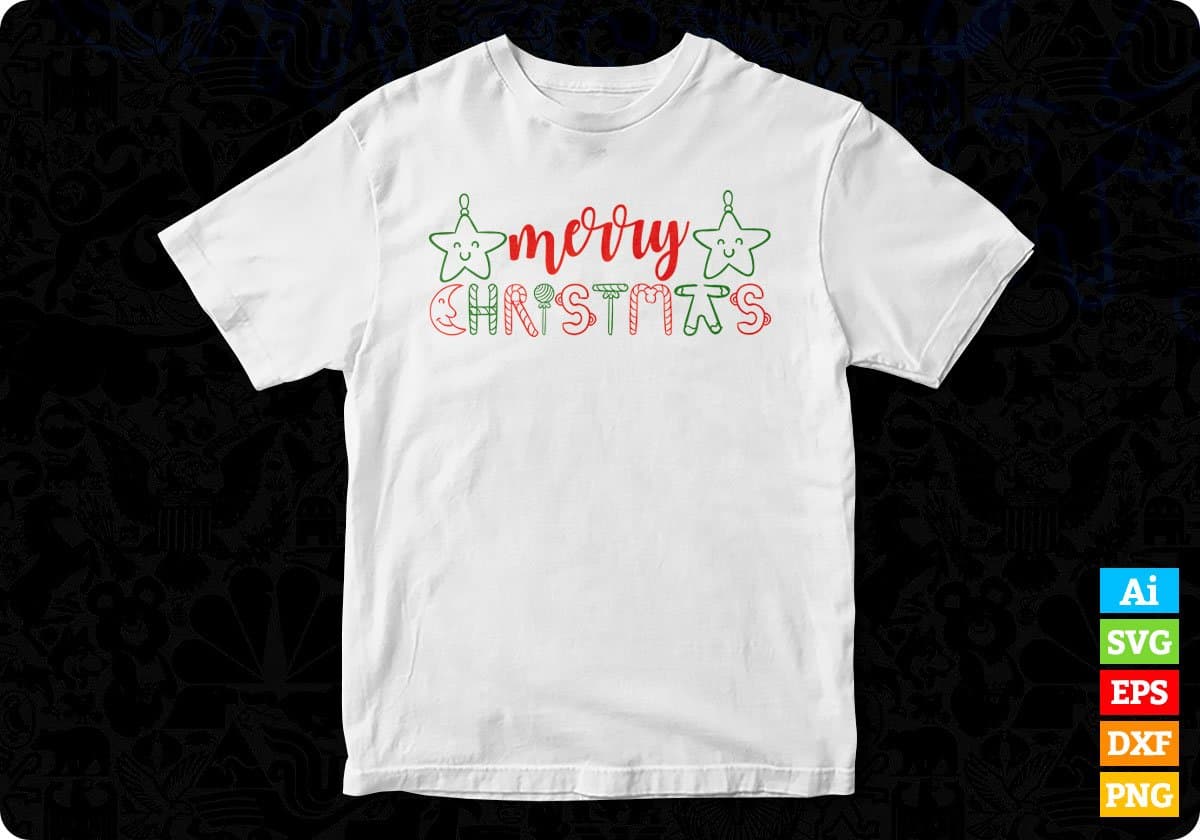 Merry Christmas T shirt Design In Svg Png Cutting Printable Files