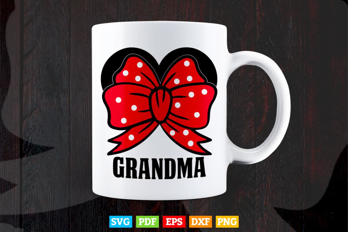 Minnie Mouse Grandma Holiday Family Svg T shirt Design.