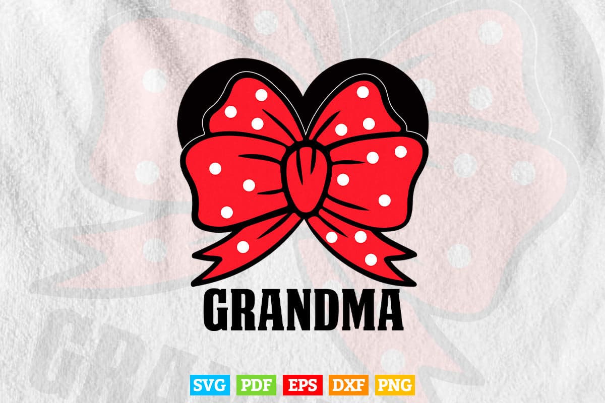 Minnie Mouse Grandma Holiday Family Svg T shirt Design.