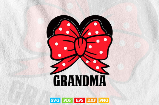 Minnie Mouse Grandma Holiday Family Svg T shirt Design.
