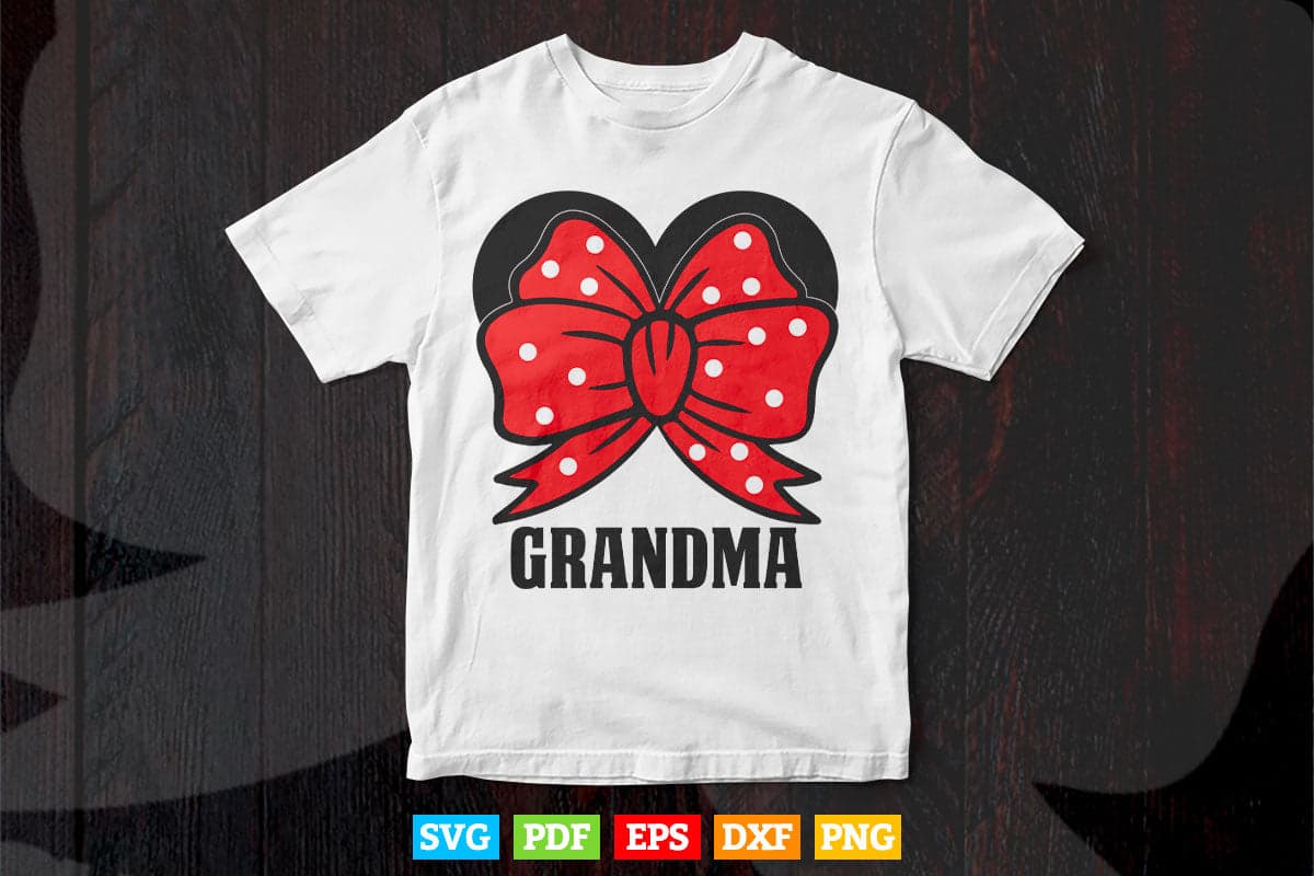 Minnie Mouse Grandma Holiday Family Svg T shirt Design.