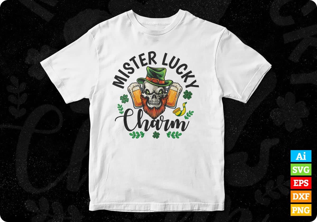 Mister Lucky Charm St Patrick's Day T shirt Design In Svg Png Cutting Printable Files