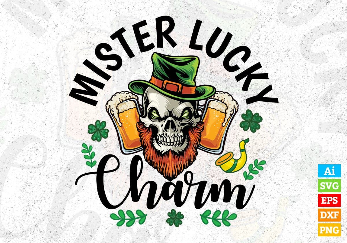 Mister Lucky Charm St Patrick's Day T shirt Design In Svg Png Cutting Printable Files