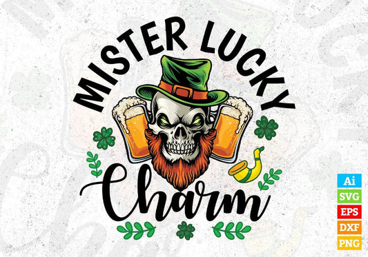 Mister Lucky Charm St Patrick's Day T shirt Design In Svg Png Cutting Printable Files