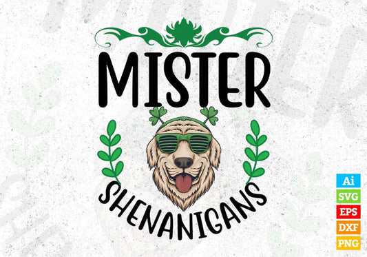 Mister Shenanigans St Patrick's Day T shirt Design In Svg Png Cutting Printable Files
