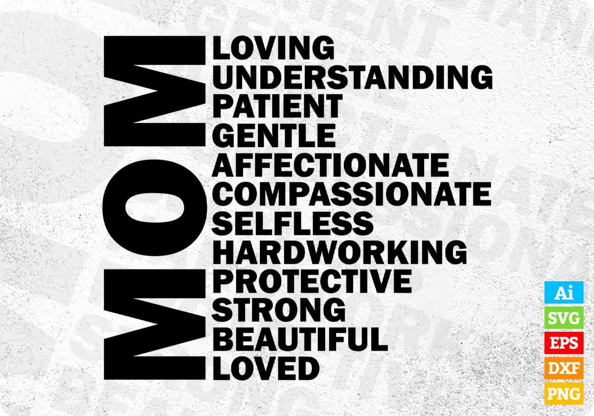 Mom Lovers Gift Editable Vector T-shirt Design in Ai Svg Png Cricut Cutting Files