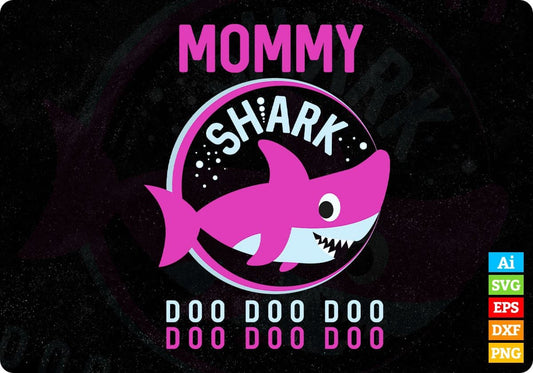 Mommy Shark T shirt Design In Png Svg Cutting Printable Files