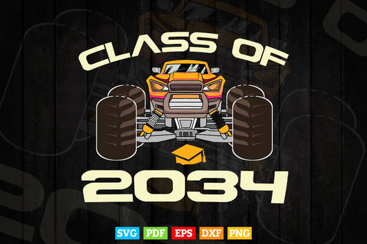 Monster Truck Class Of 2034 Grow With Me Graduate In Svg Png Files.