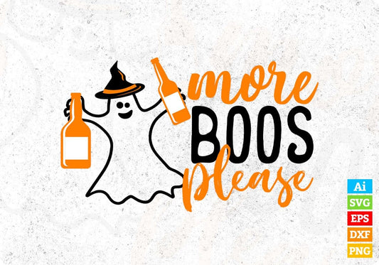 More Boos Please Beer Scary Ghost Halloween T shirt Design In Png Svg Cutting Printable Files