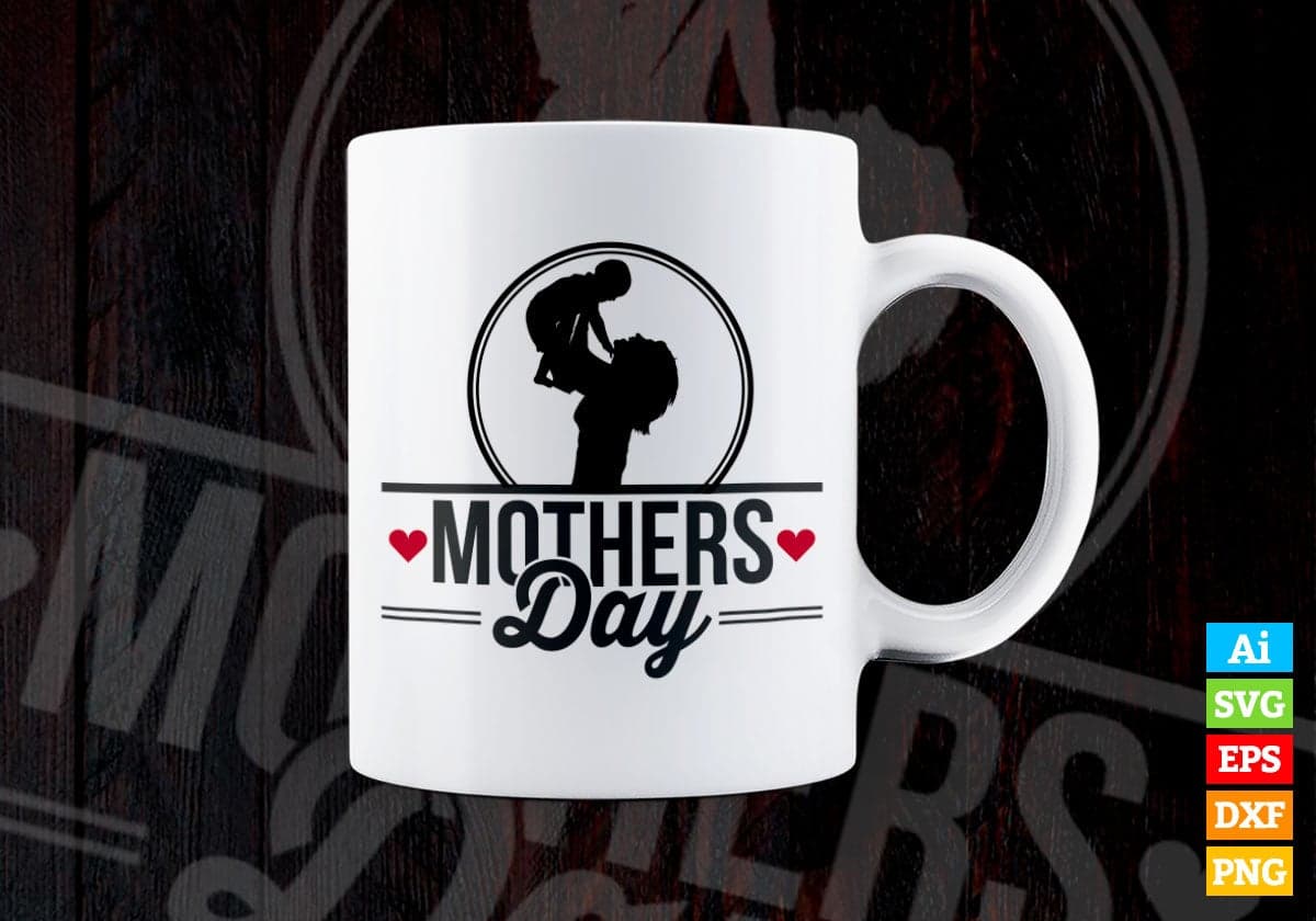 Mothers Day Vector T-shirt Design in Ai Svg Png Files