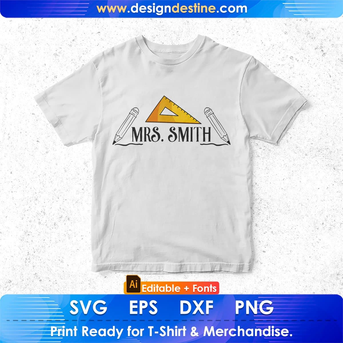 Mrs. Smith Editable T shirt Design In Ai Svg Png Cutting Printable Files