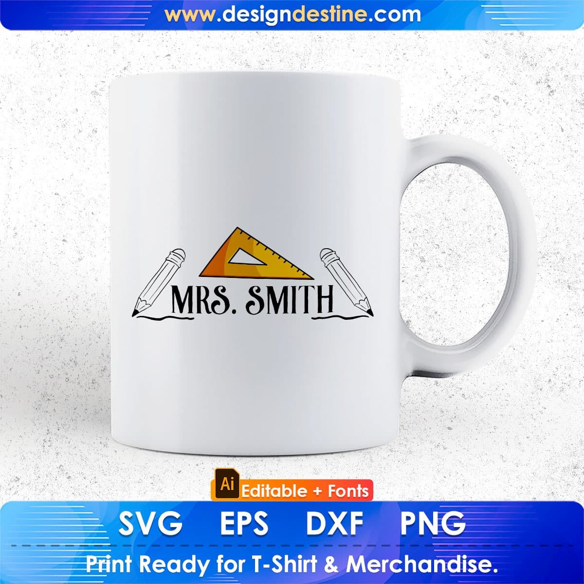 Mrs. Smith Editable T shirt Design In Ai Svg Png Cutting Printable Files